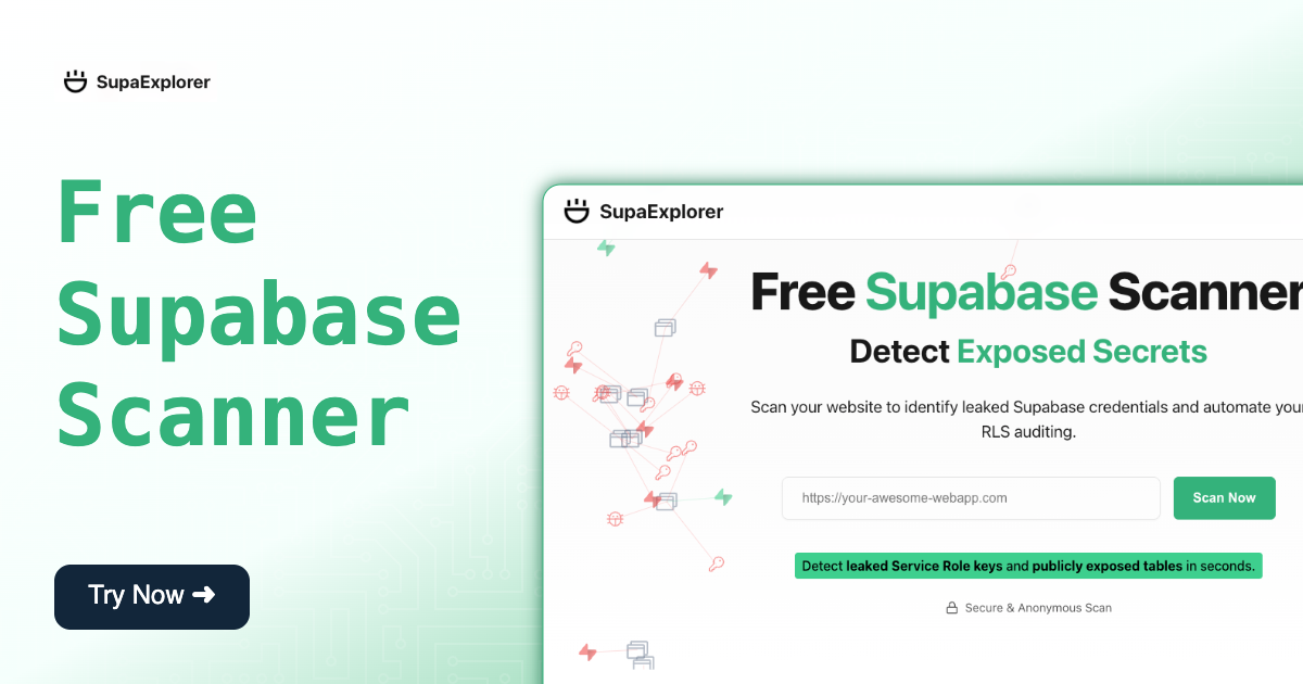 Show HN: A Free Supabase Leaks Scanner and Audits RLS in Seconds